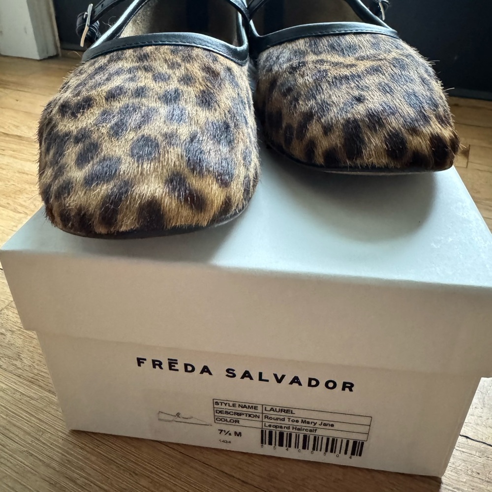 Freda Salvador Laurel Mary Jane, Limited Edition Leopard Haircalf, 7.5 - Picture 5 of 11